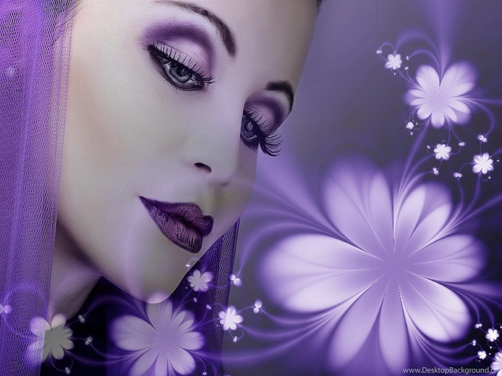 Purple Make up & Flowers Computer Wallpapers, Desktop Backgrounds ...