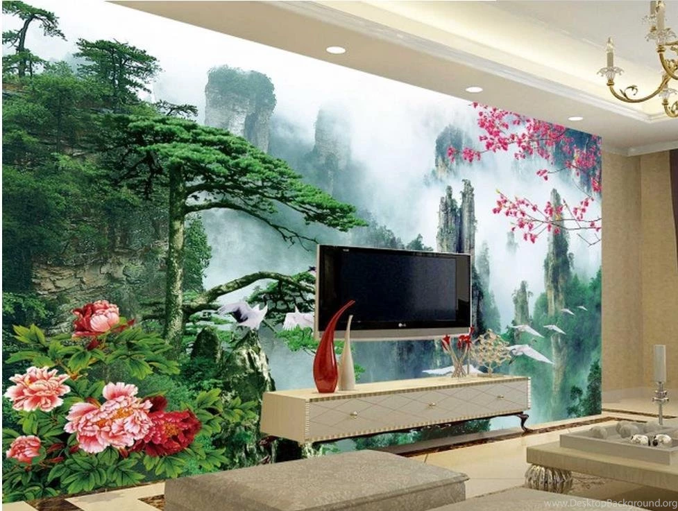 3d Wall Murals ,HD Welcome Song Scenery Wall Paper, High End Mural ...