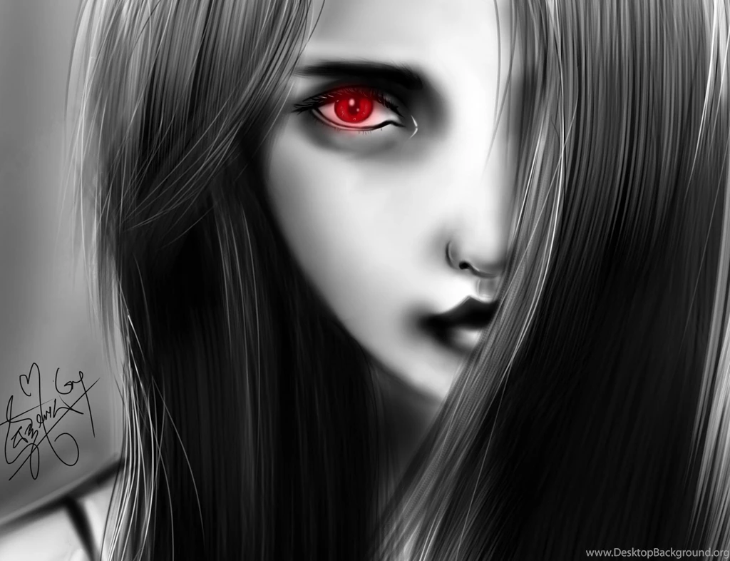Picture Girl Face Hair Red Eye Monochrome Black And White HD Wallpapers