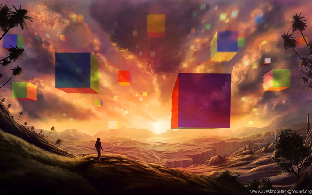 Floating Cubes In A Fantasy World Wallpapers 28891