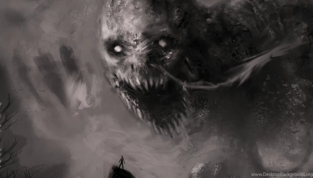 Creepy, Monsters, Smoke, Scary, Grayscale, Digital Art, Monochrome ...