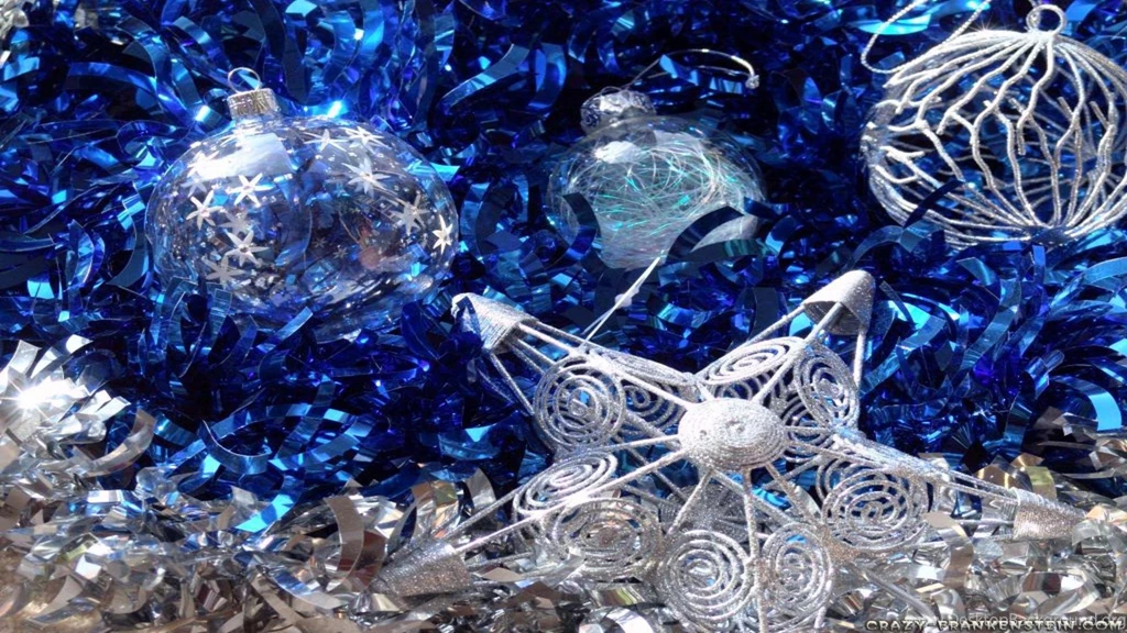 Silver Blue Christmas Decorations Free Desktop Backgrounds Free ...