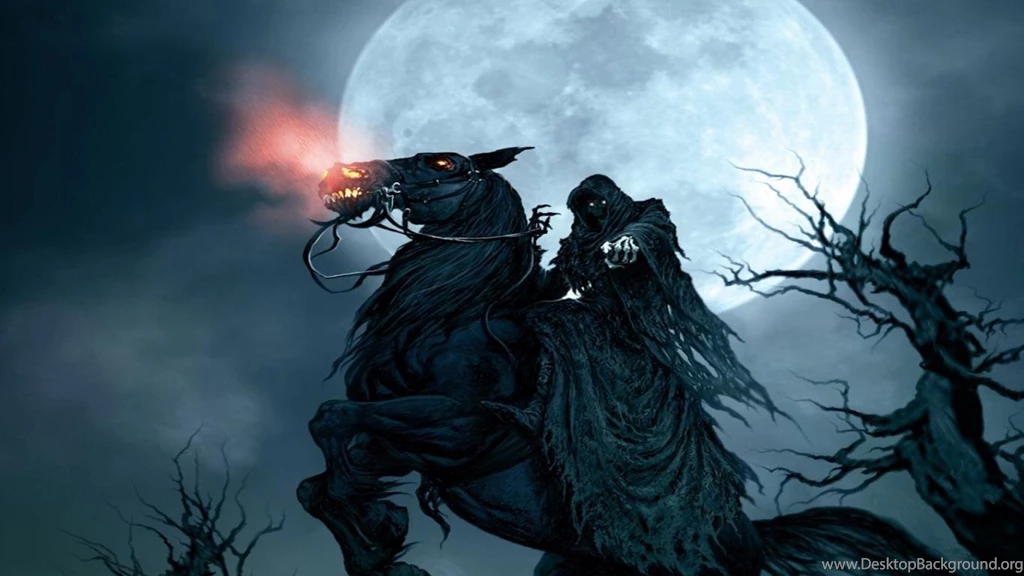 Wallpapers Anime Dark Angel On Horse Under Moon 1366x768