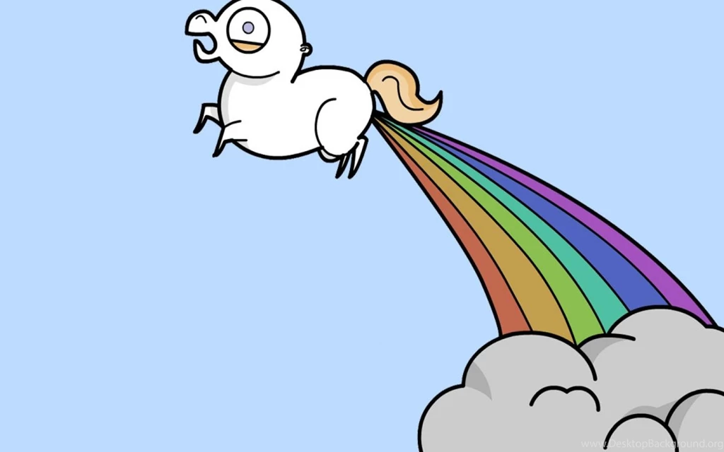 Clouds Funny Rainbows Unicorns Wallpapers   (