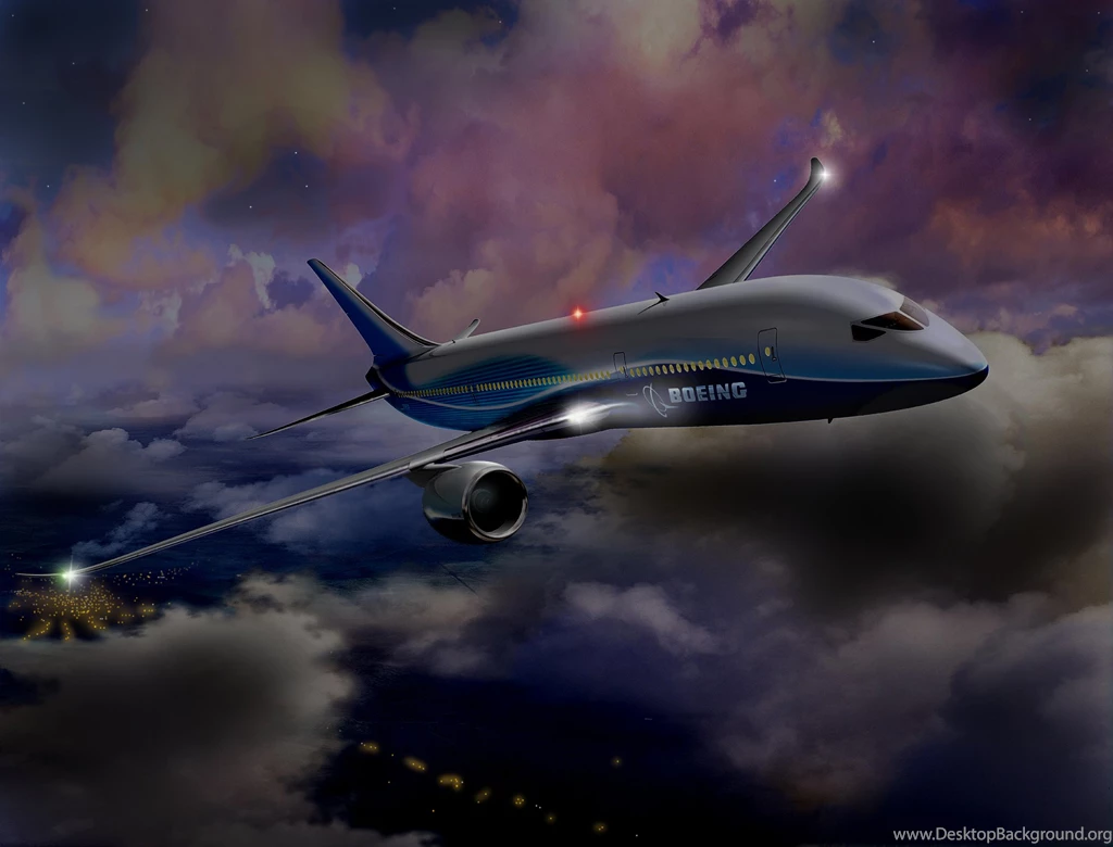 Boeing 787 Dreamline Flight Clouds Aircraft