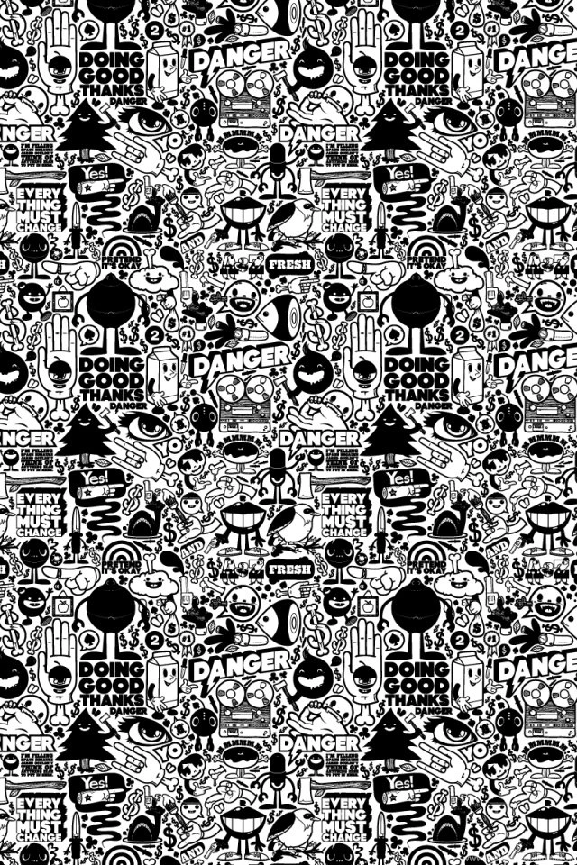 Download Wallpapers 640x960 Black White, Texture, Design ...