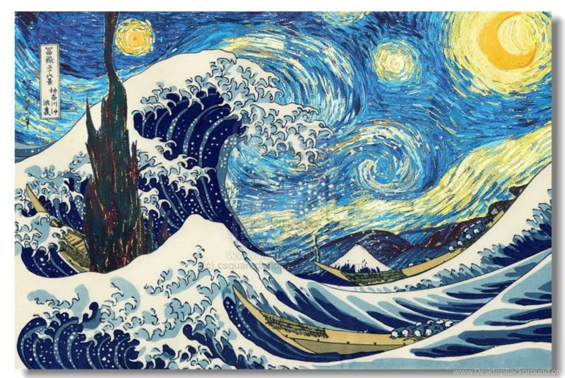 Van Gogh's “The Starry Night” And Hokusai's “The Great Wave Off ...