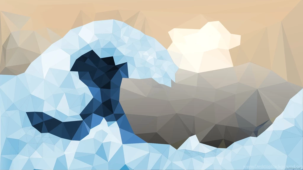 Low Poly: The Great Wave Off Kanagawa : Backgrounds