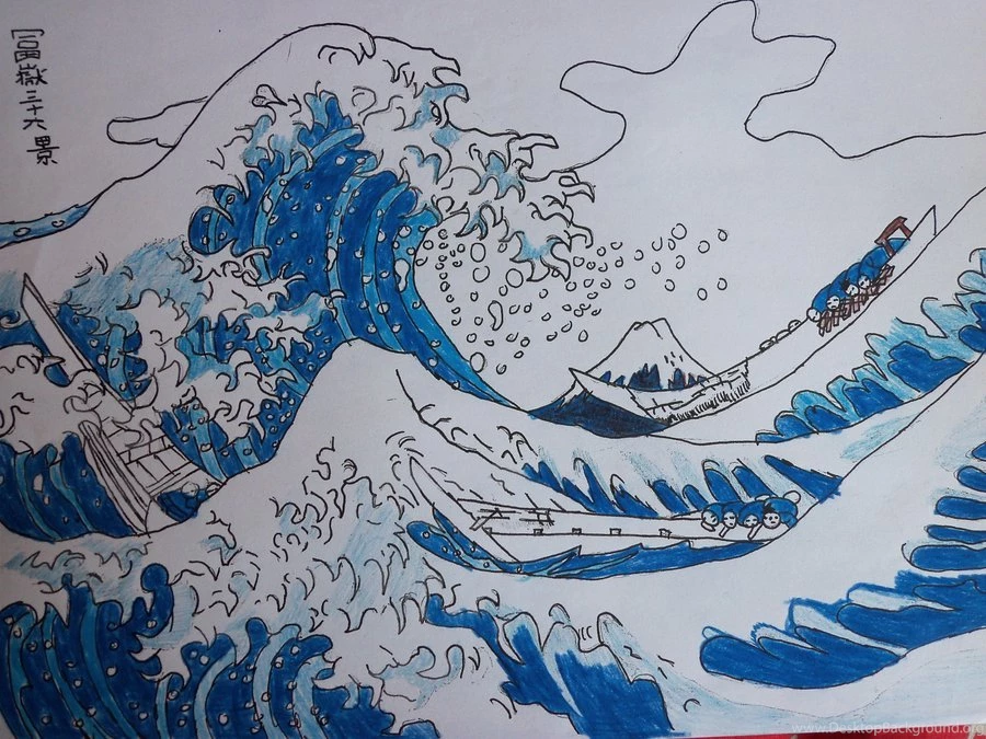 HOKUSAI ,in The Well Of The Great Wave Of Kanagawa By Kierankatsu ...