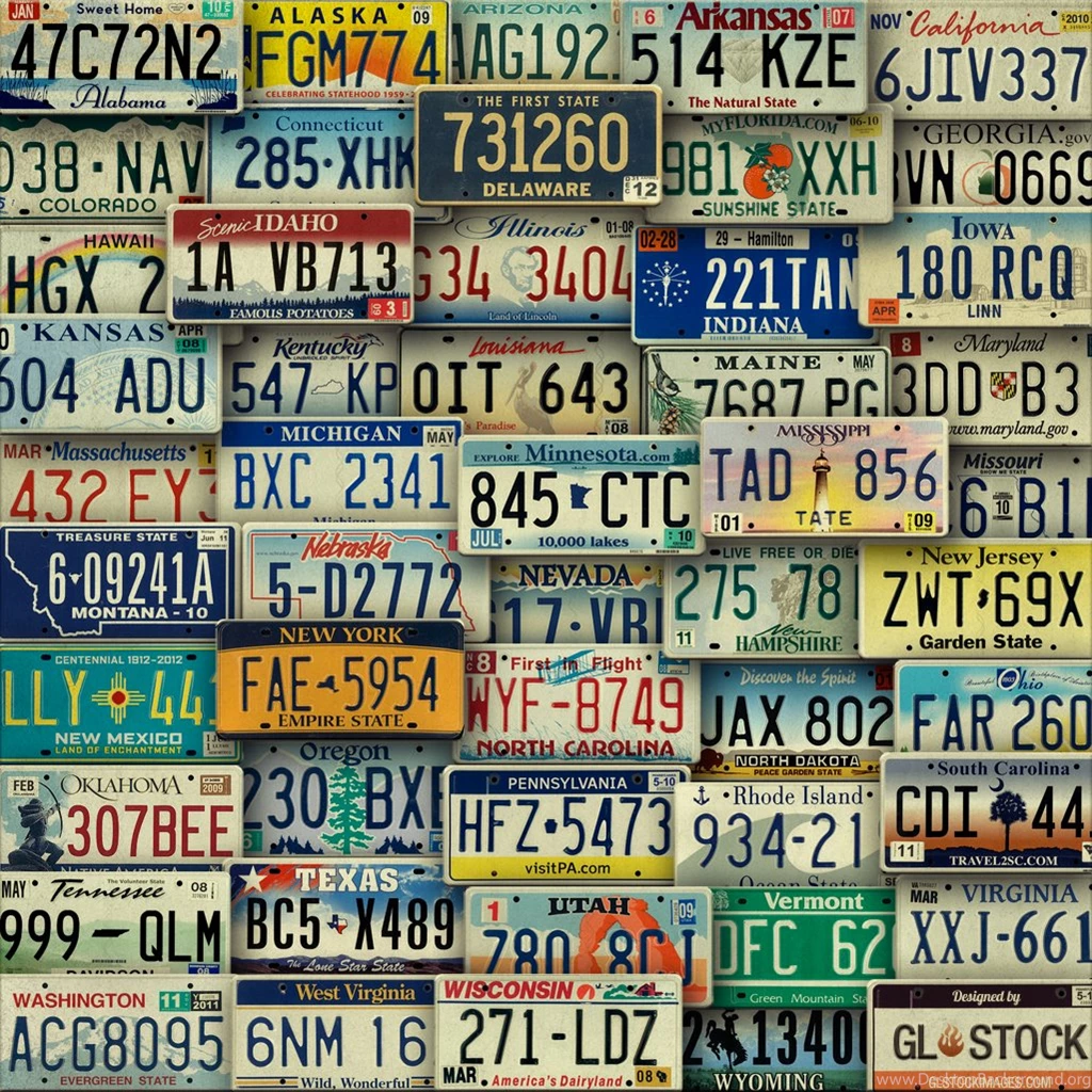 American License Plate Art Backgrounds