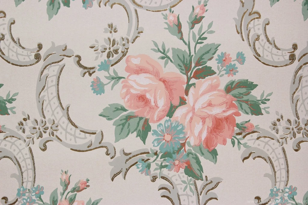 Items Similar To SALE Roses Wallpaper, Rolls Of Wallpaper, Vintage ...