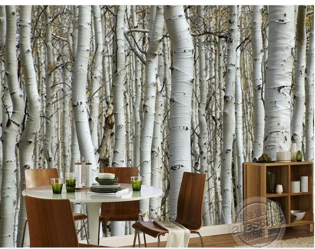 Aliexpress.com : Buy Wall Sticker Wallpapers White Birch Trees ...