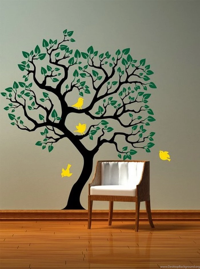 Green Tree Murals In Modern Home Wallpapers Mural Ideas 13729