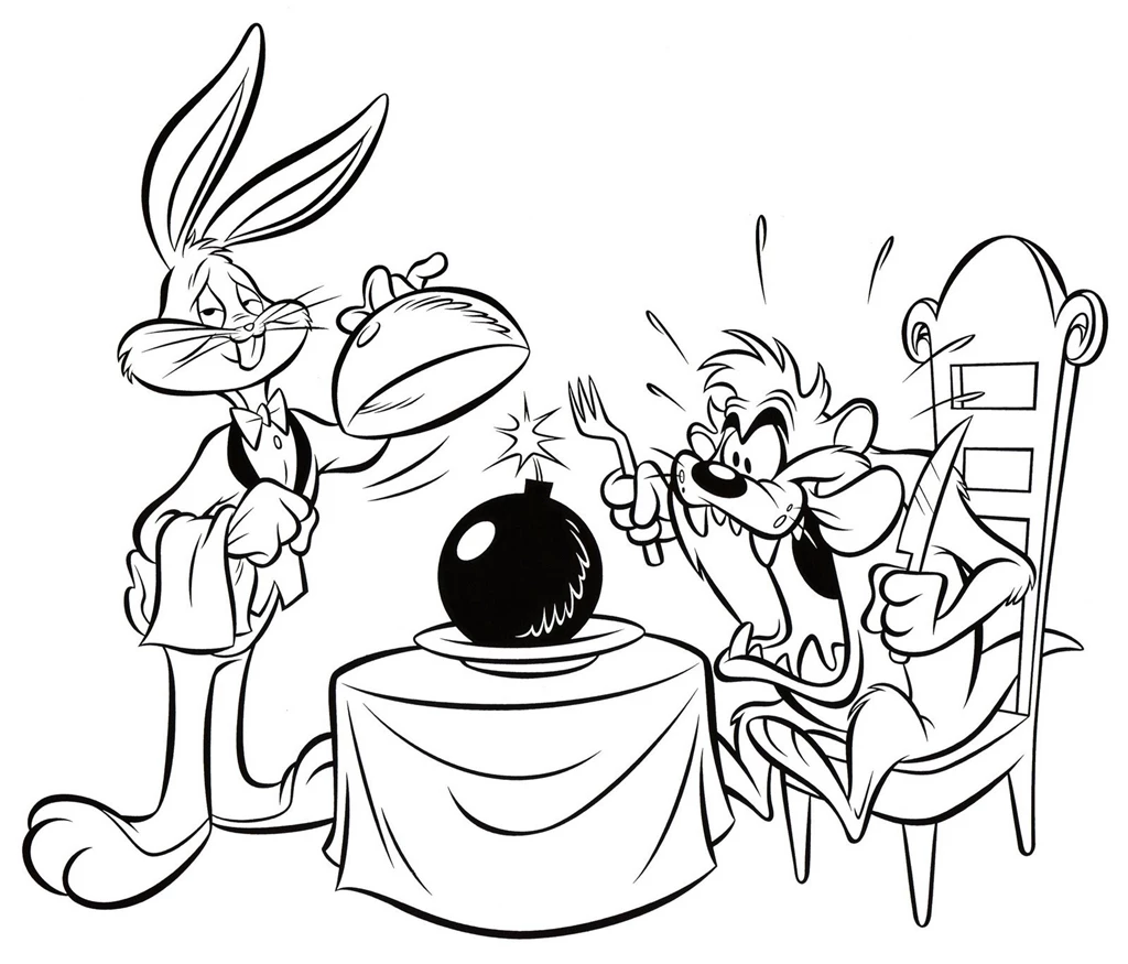 BUGS BUNNY & TASMANIAN DEVIL BOMB BLACK Looney Tunes Wallpapers ...
