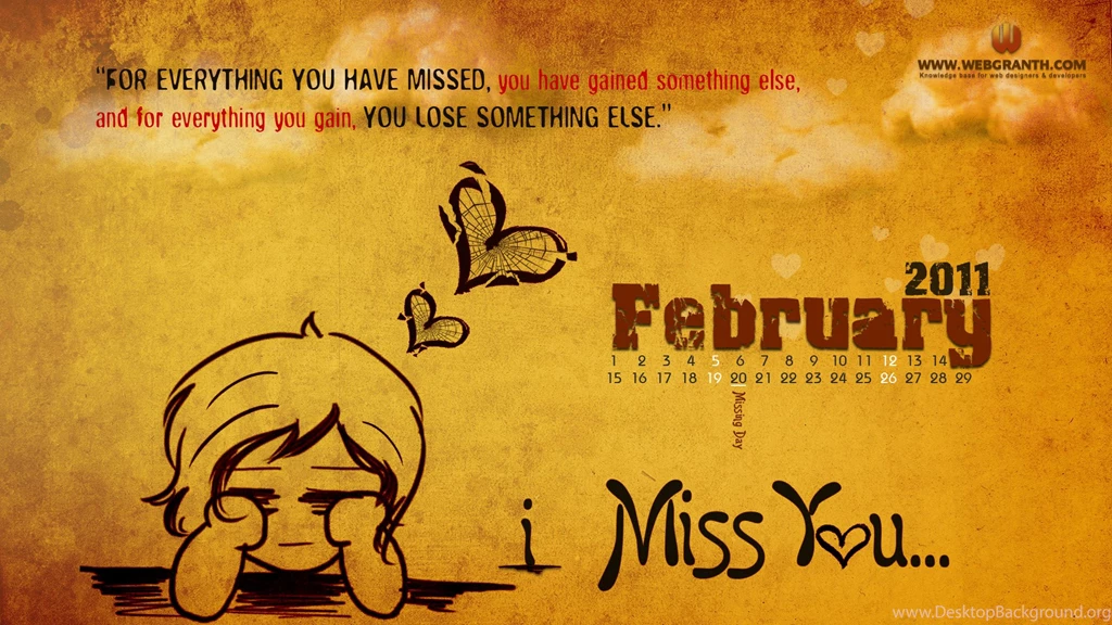 Download Free Valentine Day Wallpapers Calender 2012 February ...