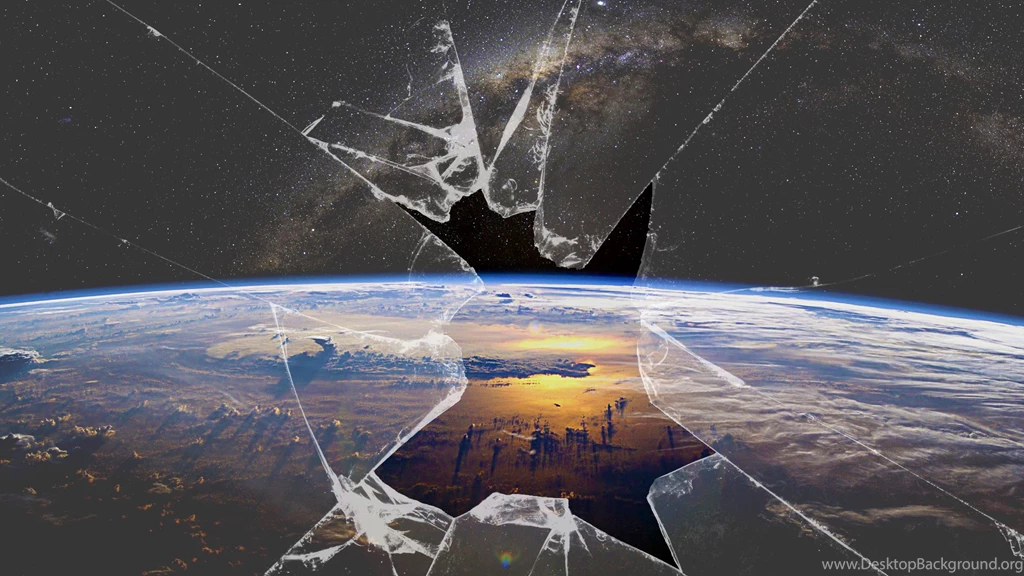 The View Of The Earth Through The Broken Glass Wallpapers And ...