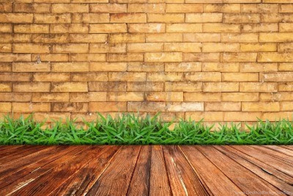 Old Brick Wall And Green Grass On Wood Floor 1200x801 IWallHD ...