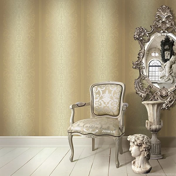 RW21505 Gold Ombre Damask Stripe   Raymond Waites Wallpapers