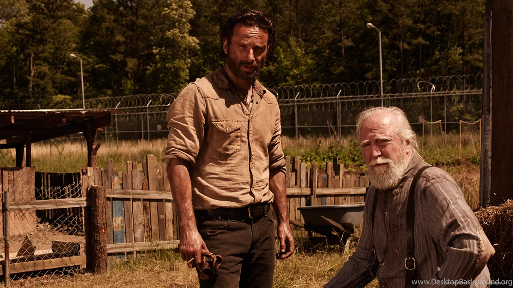 1366x768 Rick Hershel The Walking Dead Season 4 Wallpapers