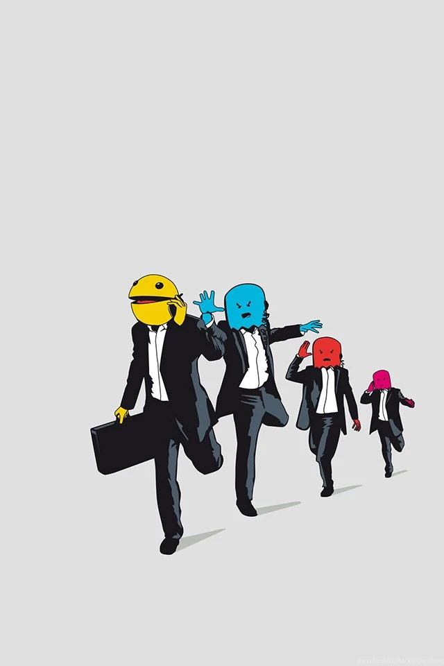 Pacman In Suits iPhone 4 Wallpapers (640x960)