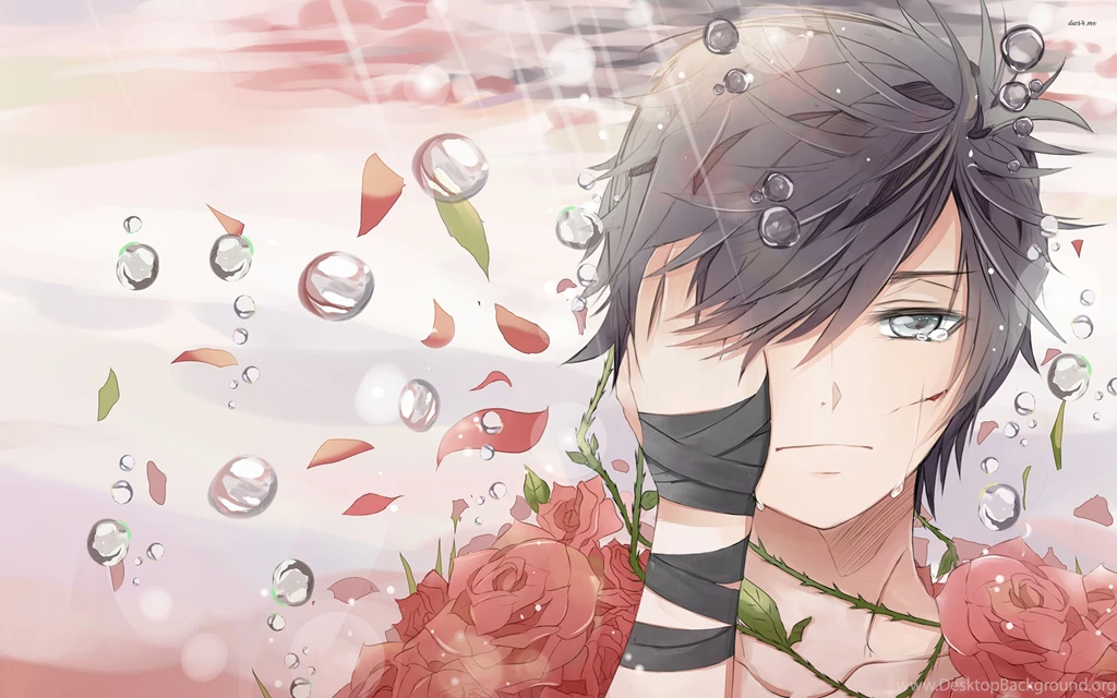 Sad Boy Covered In Roses Wallpapers Anime Wallpapers Desktop Background sad boy covered in roses wallpapers