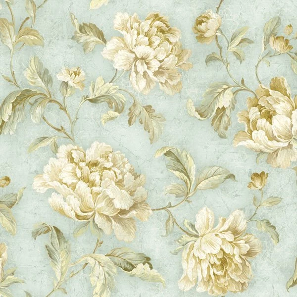 Neutral Cabbage Rose Trail Wallpapers   Traditional   Wallpapers ...