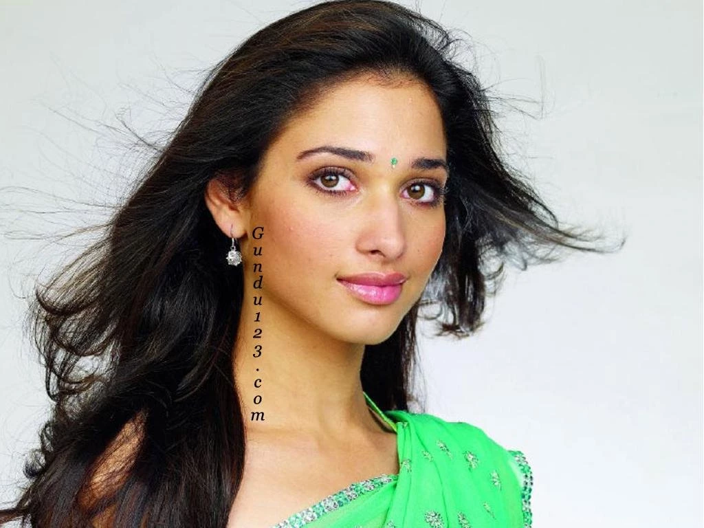Wallpapers Tamanna Telugu Actress In Green Saree 1024x768