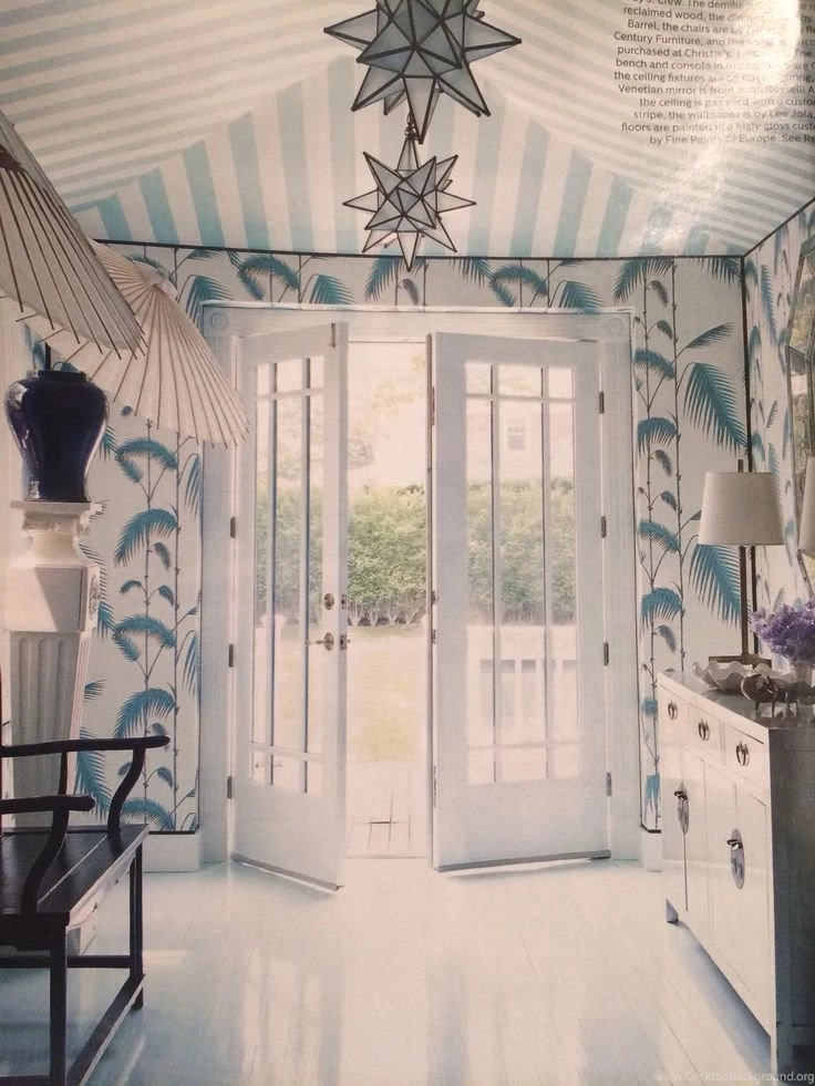 Erika Bearman's Home, Circa Lighting, Wallpapers Stripe Ceiling ...