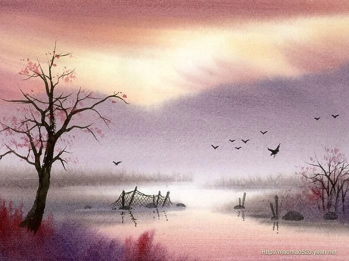 The Dreamland   Water Colour Landscape Paintings   Wallcoo.net