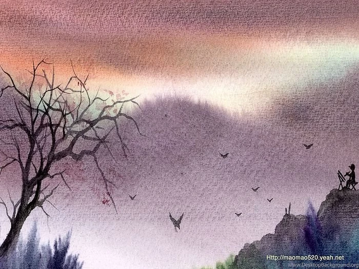 Rural Landscapes   Water Colour Painting Wallpapers 15   Wallcoo.net