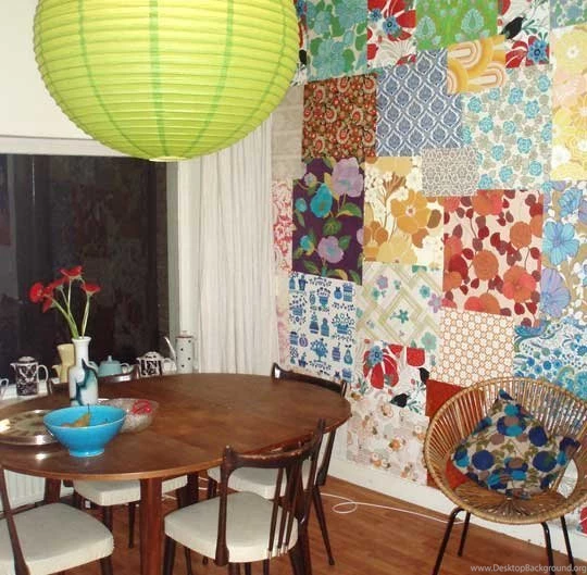 Blogging...Patchwork Wallpapers Wall At NinaInVorm