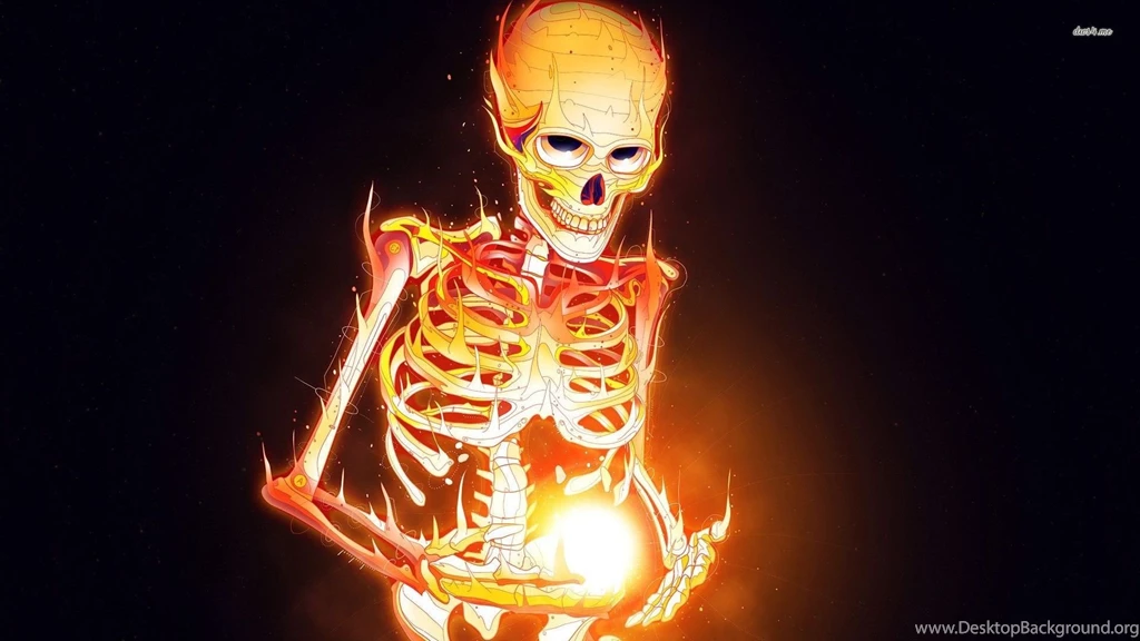 Skeleton On Fire Wallpapers Artistic Wallpapers