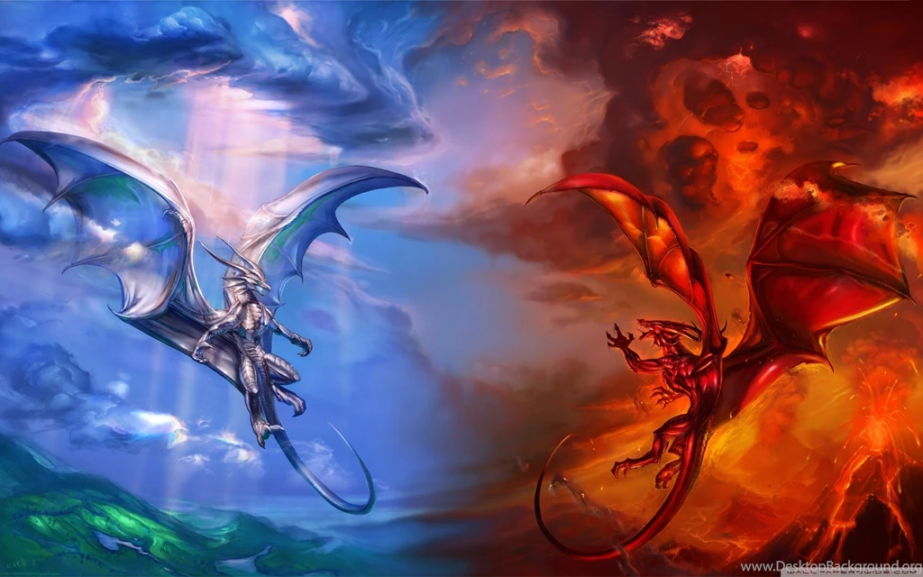 Wallpapers Fire And Ice Dragon Vs Hd High Definition 2560x1600 ...