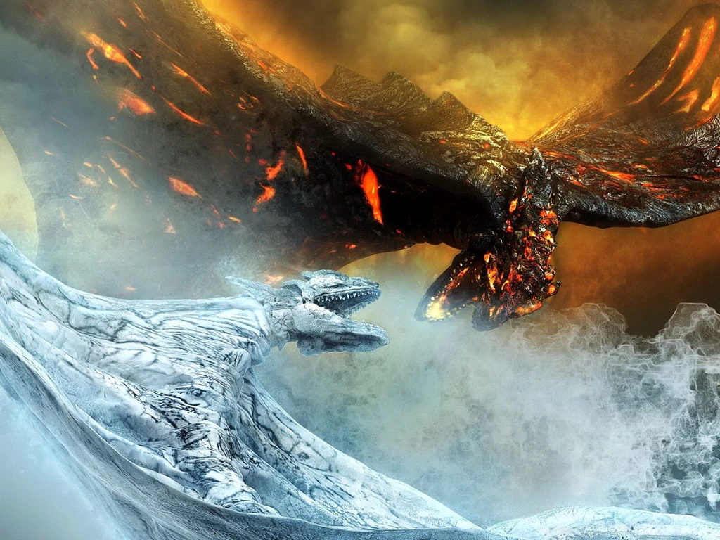 Ice Vs Fire Dragon Wallpapers