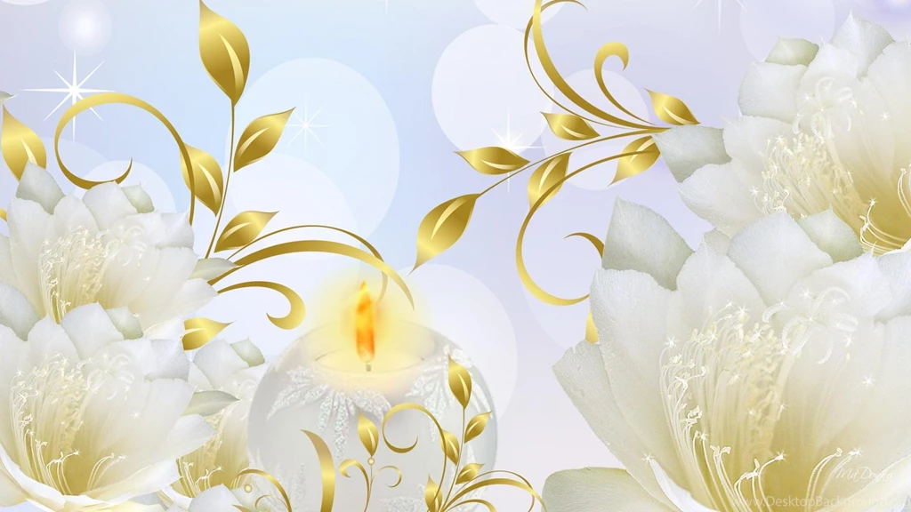 Justpict.com Gold Flowers Wallpapers