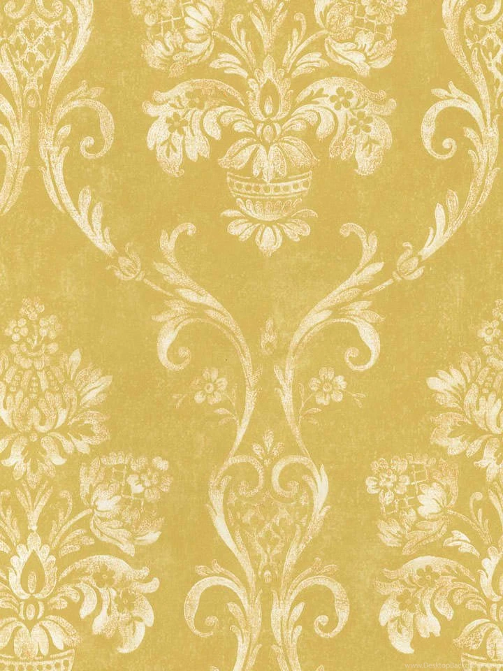 Gold Damask Floral Wallpapers By Seabrook