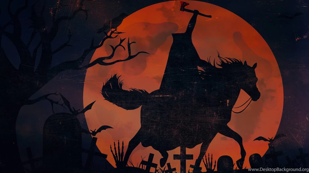 Download Headless Horseman Walking On Cemetery Wallpapers