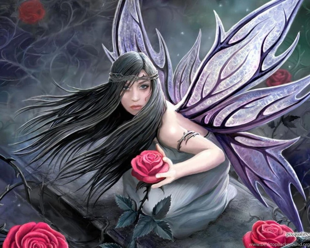 Fairy In Wild Roses Wallpapers   (