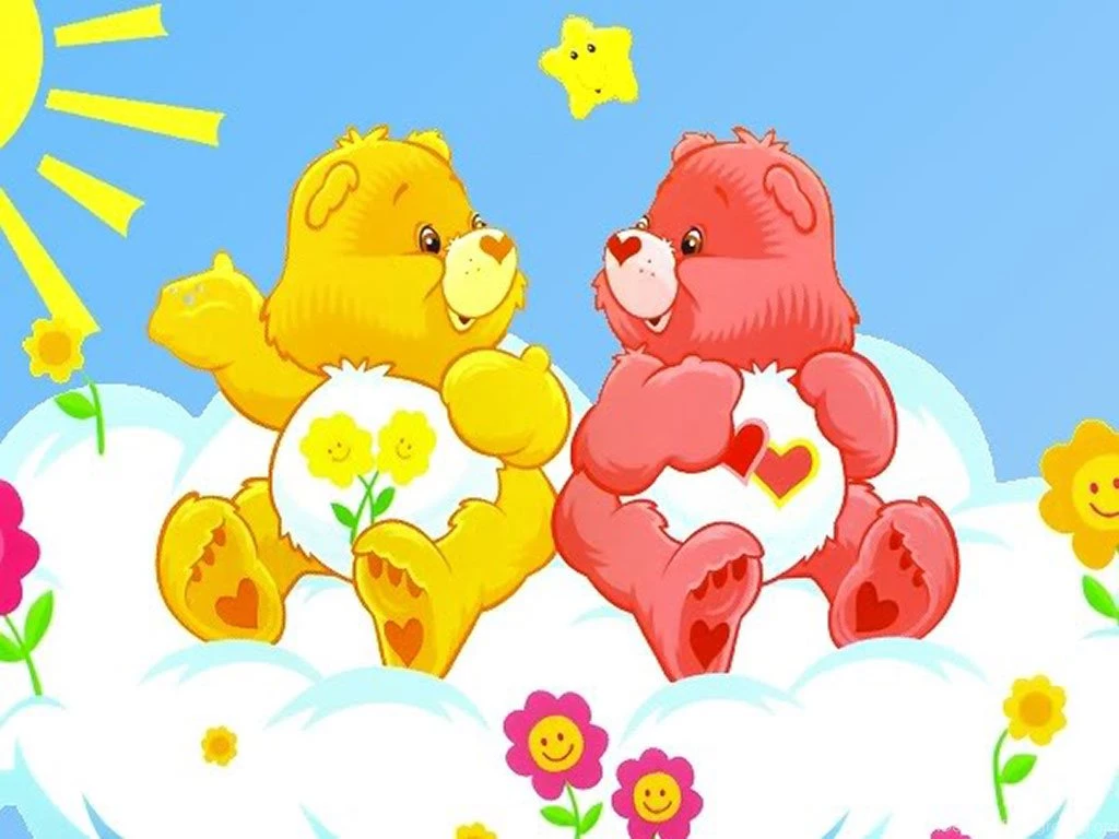Wallpapers Description: Small Wall Of Two Care Bears Siting On ...