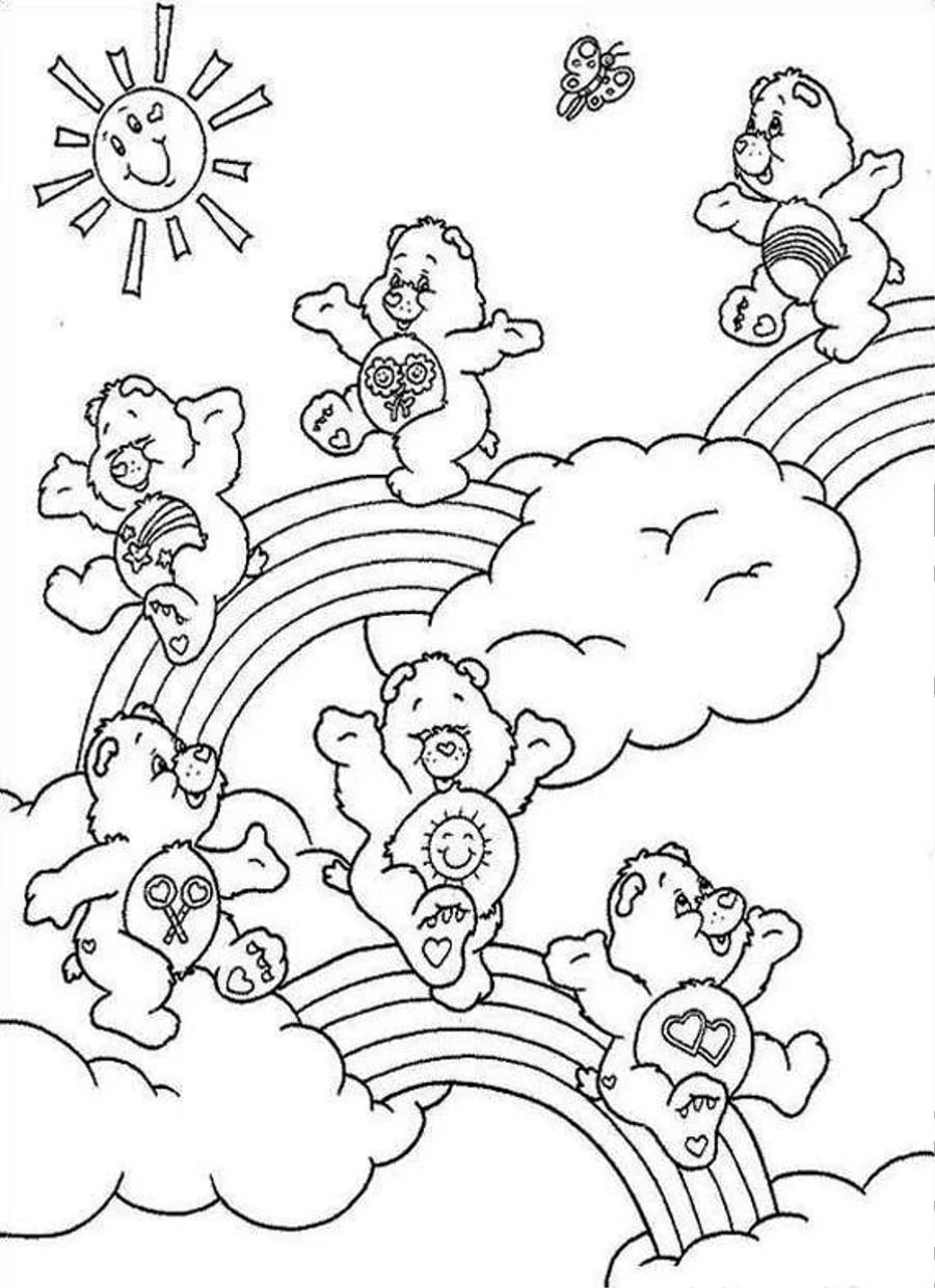 Free Coloring Pages Of Care Bears Drawings