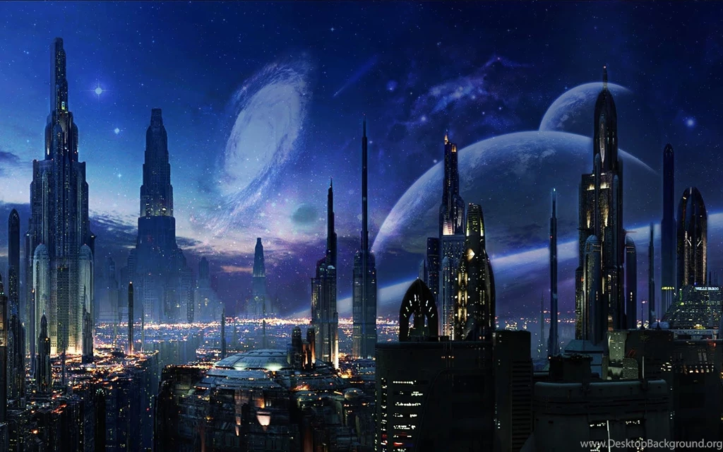 Speed Art   Photoshop CC: Future City With Space Backgrounds (Image ...