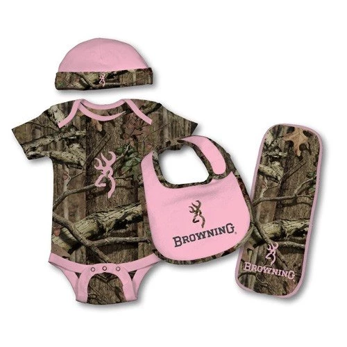 Browning Baby Pink Camo Outfit Gift Set