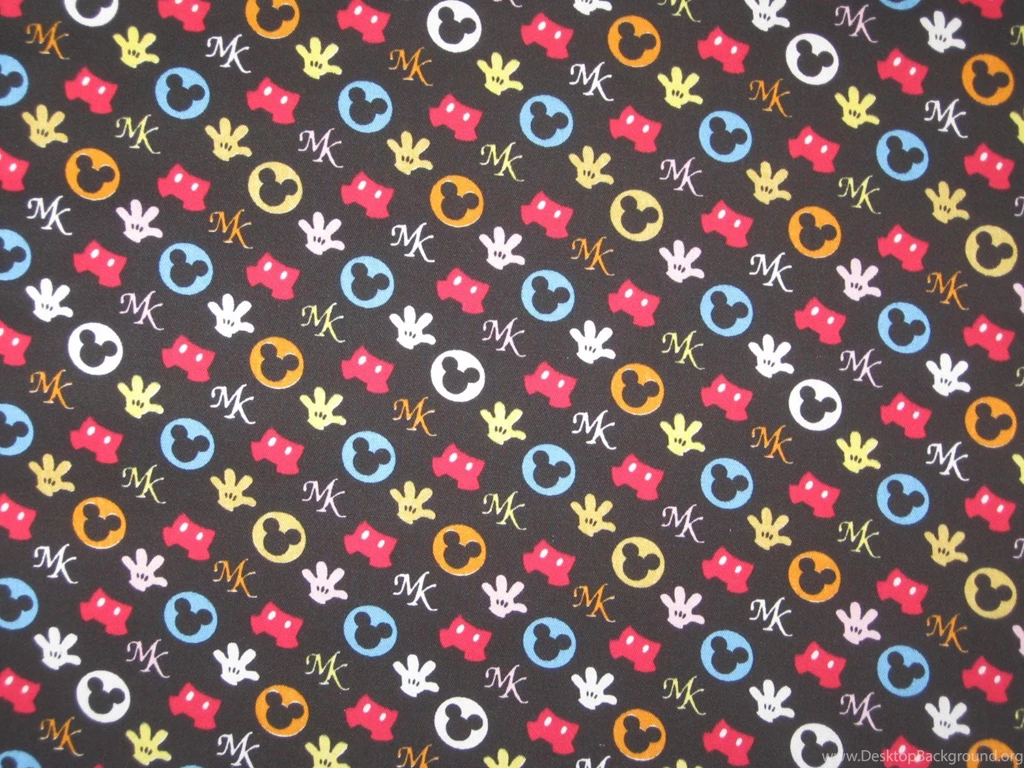 Mickey Mouse Hands Pants And Ears On Black Japan By DelishFabrics