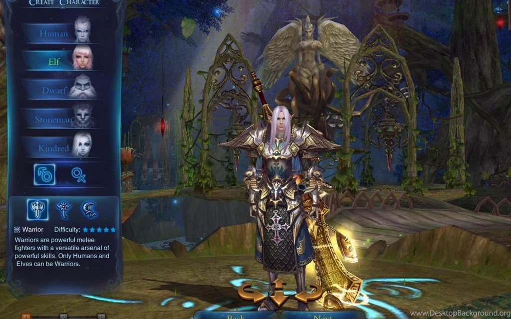 ELF MALE WARRIOR FORSAKEN WORLD WALLPAPER   (