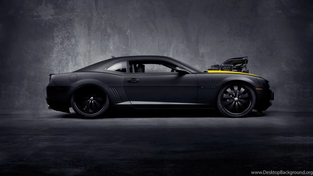 1366x768 Matte Black Chevrolet Camaro SS Desktop PC And Mac Wallpapers