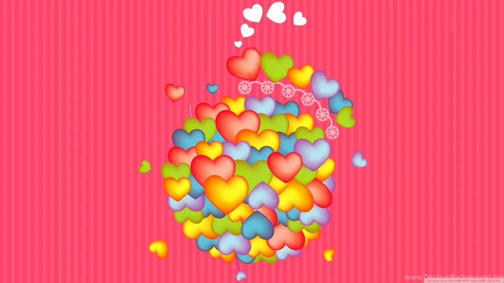 Colorful Hearts For Valentine HD Desktop Wallpapers : High ...