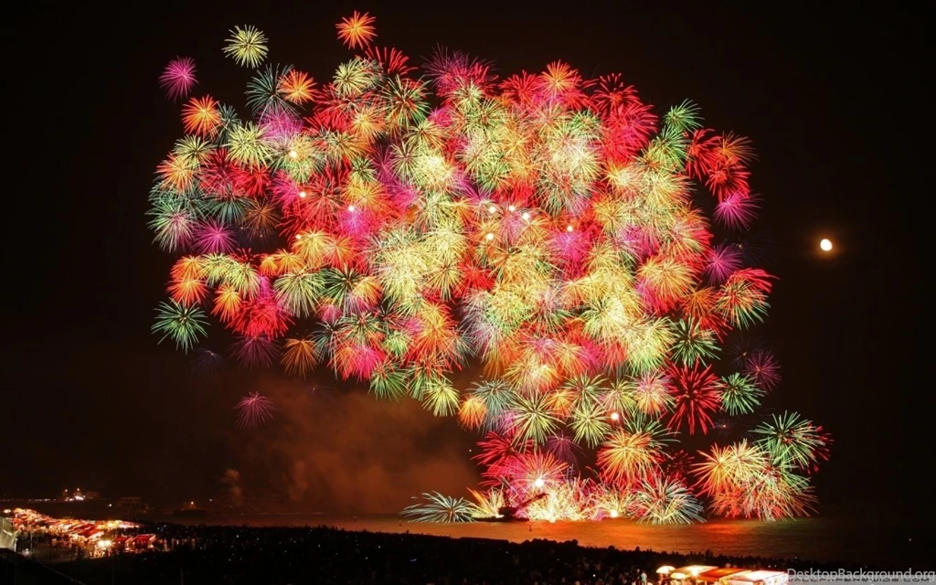 New Year Fireworks 2013 HD Desktop Wallpapers : Fullscreen
