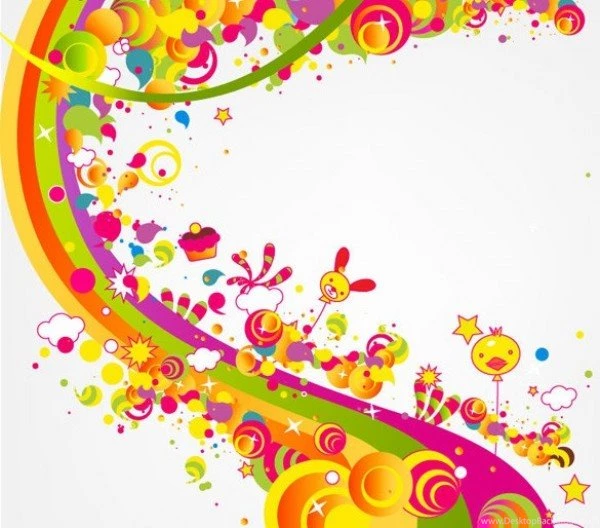 Happy Cute Abstract Rainbow Vector Backgrounds Backgrounds Free ...