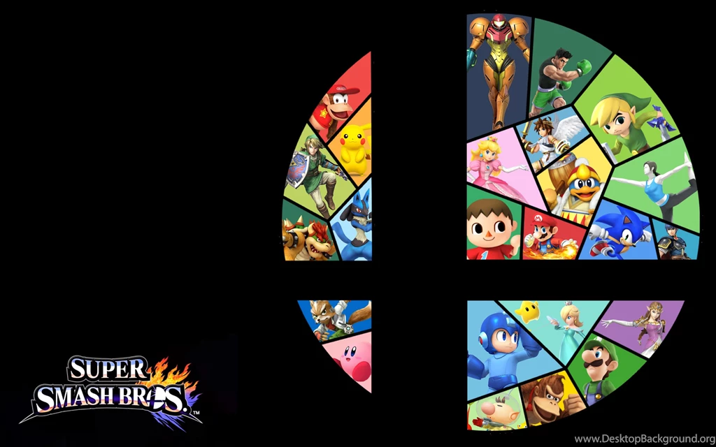 I Made A Stained Glass SSB4 Wallpaper. : Smashbros