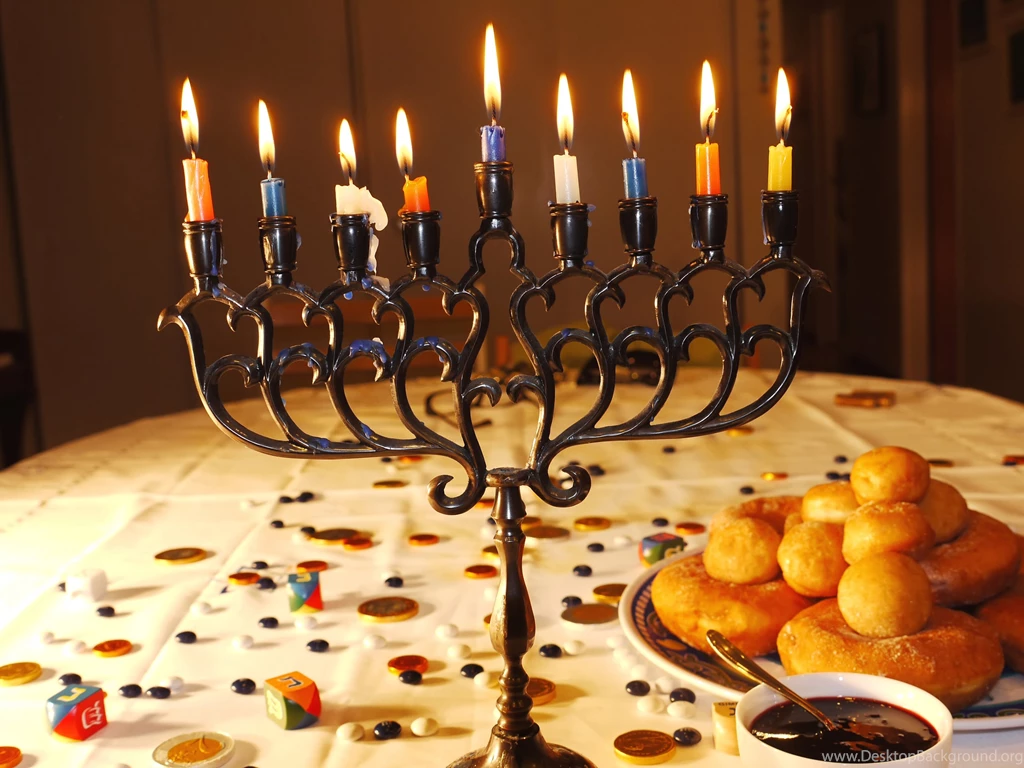 HANUKKAH Jewish Festival Holiday Candelabrum Candle Menorah ...